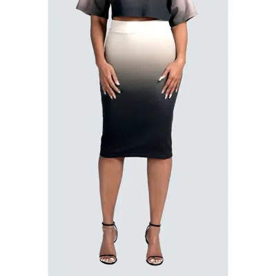 Dai Moda Ombré Perfect Pencil Skirt In Black