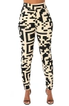 Dai Moda Qr Code Abstract Print Leggings In White