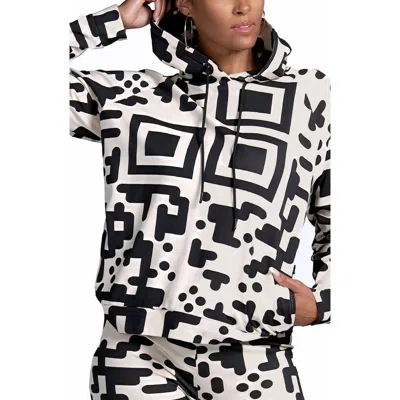Dai Moda Qr Code Print Modal Blend Hoodie In White