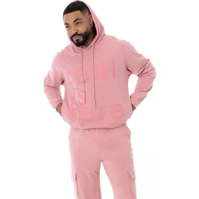 Dai Moda Real Is Rare Jersey Hoodie In Pink