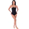Dai Moda Tammy  One Piece Tummy Control Swimsuit In Black