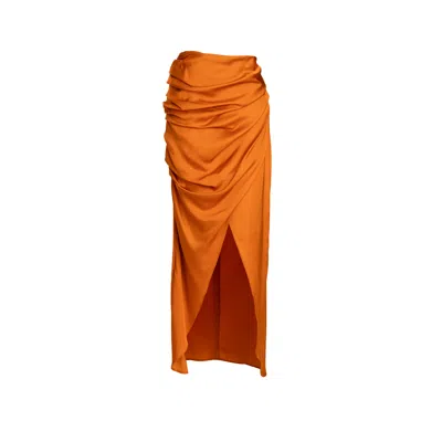 Daidallo Women's Yellow / Orange Morus Skirt Orange In Yellow/orange