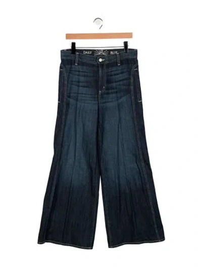 Pre-owned Daily Blue High-rise Wide Leg Jeans In Blue