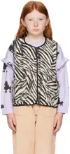 Daily Brat Kids Black & White Sparkling Zebra Vest In Black
