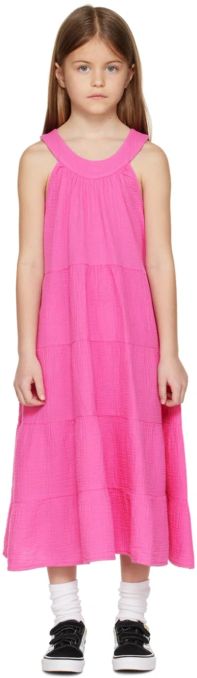 Daily Brat Kids Pink Dolly Dress In Bubblegum Pink