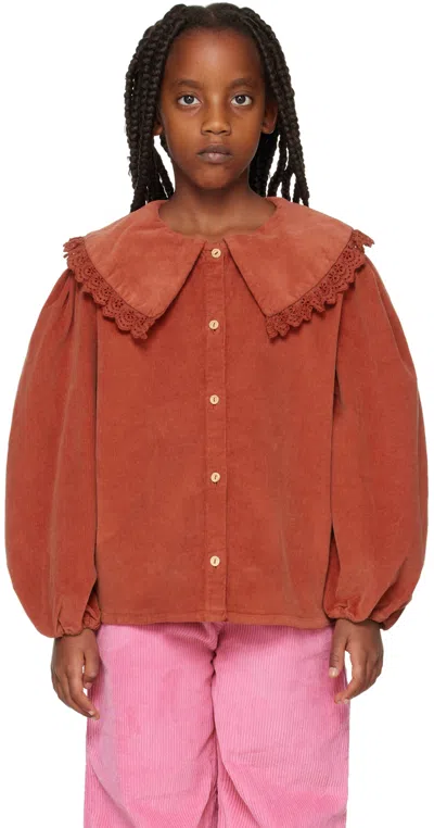 Daily Brat Kids Red Carly Shirt In Juniper Brick