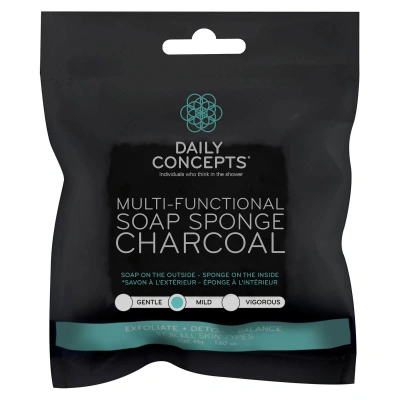 Daily Concepts Multifunctional Charcoal Soap Sponge 45 oz In White