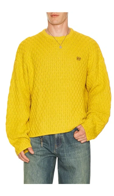 Daily Paper Badge Flat Knit Sweater In Yellow