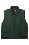 Daily Paper Benji Monogram Zip-up Vest In Pine Green