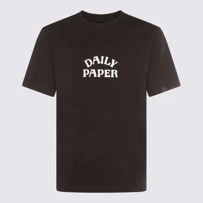 Daily Paper Black Cotton T-shirt In Brown