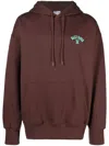 Daily Paper Graphic Print Cotton Hoodie In Brown