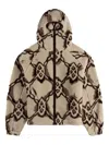 Daily Paper Shield-pattern Hooded Jacket In Brown