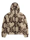 Daily Paper Shield-pattern Hooded Jacket In Brown