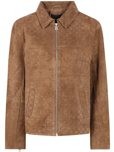 Daily Paper Camel Suede Jacket In Beige