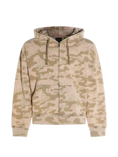 Daily Paper Uomo Patterned Zip Hoodie In Brown