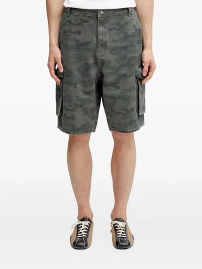 Daily Paper Camouflage-print Cargo Shorts In Gray