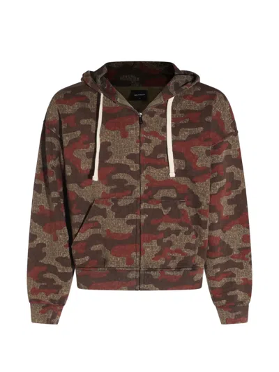 Daily Paper Mens Camo-print Zip-up Cotton Hoody In Multi