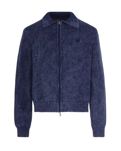 Daily Paper Cardigan In Maglia Indigo In Blue