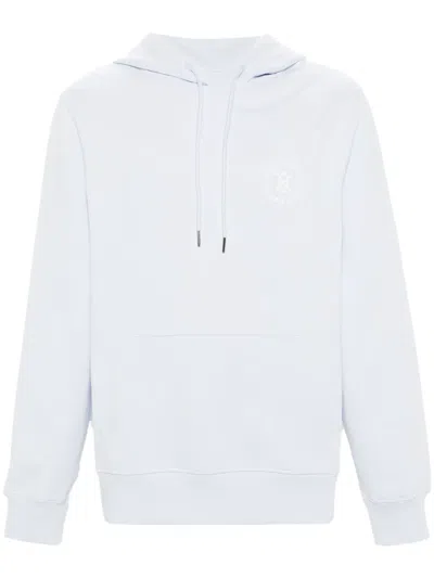 Daily Paper Circle Printed Cotton Hoodie In Blau