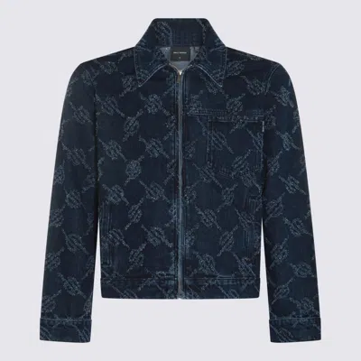 DAILY PAPER DAILY PAPER DARK BLUE COTTON DENIM JACKETS