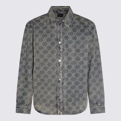 DAILY PAPER DARK GREY BLUE COTTON DENIM JACKET