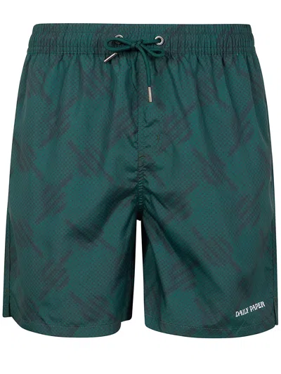 Daily Paper Dotted Monogram Swimshorts In Green