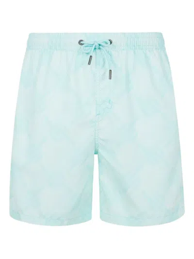 Daily Paper Logo-pattern Swim Shorts In Blue