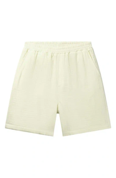 Daily Paper Enzi Cotton Seersucker Shorts In Icing Yellow