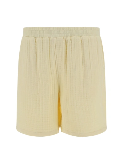 Daily Paper Enzi Seersucker Shorts In Icing Yellow