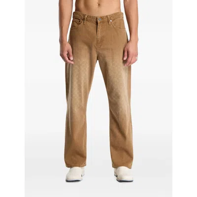 Daily Paper Faded Monogram Amba Straight-leg Jeans In Brown