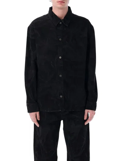 Daily Paper Floral X-ray Print Cotton Shirt In Schwarz