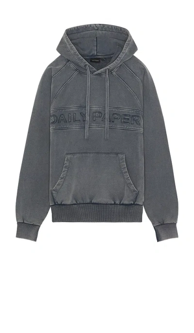 Daily Paper Garment Wash Hoodie In Blue