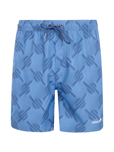 Daily Paper Graphic-print Drawstring Swim Shorts In Blue