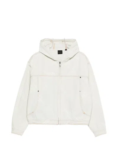 Daily Paper Hooded Patterned Jacket In Neutral