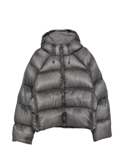 Daily Paper Hooded Quilted Jacket In Gray