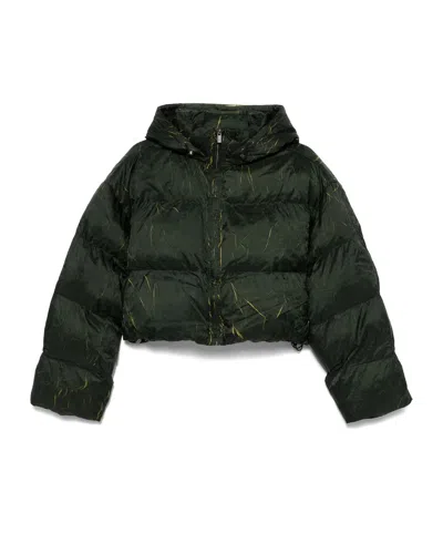 Daily Paper Womens Cardamon Green Jorja Cropped Shell Puffer Jacket
