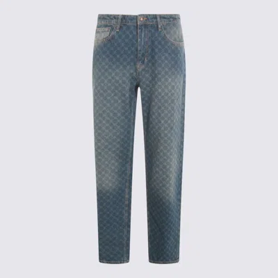 Daily Paper Blue Cotton Jeans In Animal Print