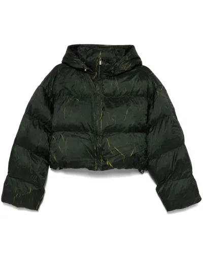 Daily Paper Womens Cardamon Green Jorja Cropped Shell Puffer Jacket