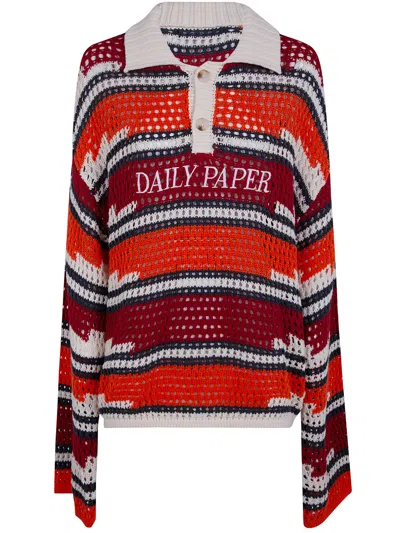 Daily Paper Open-knit Striped Sweater In Multi