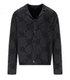 Daily Paper Kirabo Monogram Dark Grey Cardigan In Black