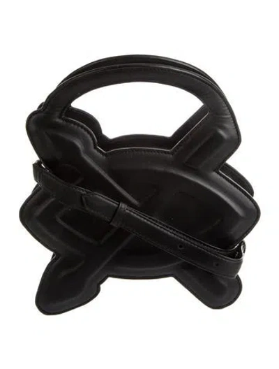 Pre-owned Daily Paper Leather Top Handle Bag In Black