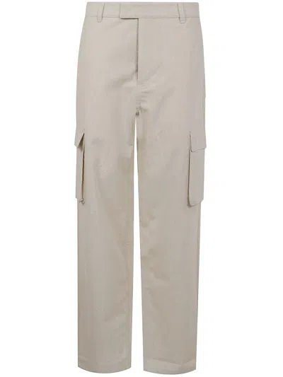 Daily Paper Linen Cargo Pants In Gray