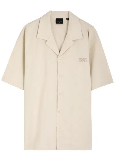 Daily Paper Logo-embroidered Woven Shirt In Beige