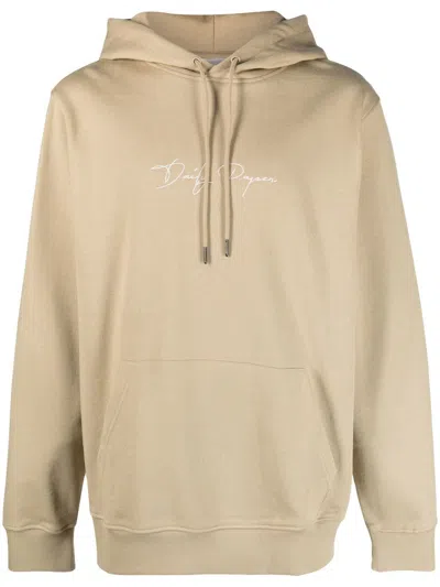 Daily Paper Logo-print Cotton Hoodie In Beige