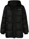 Daily Paper Logo-print Hooded Puffer Jacket In Schwarz