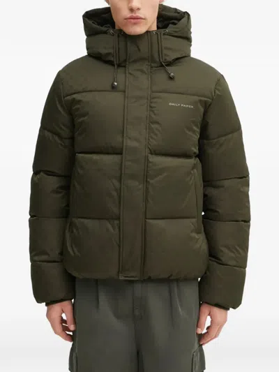 Daily Paper Logo-print Padded Jacket In Green