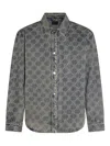 Daily Paper Dark Grey Blue Cotton Denim Jacket In Blue