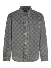 Daily Paper Dark Grey Blue Cotton Denim Jacket In Blue