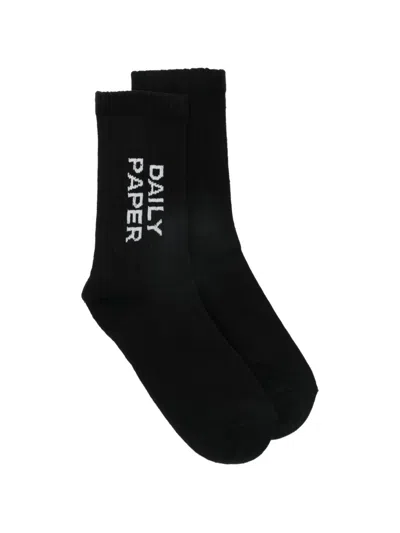 Daily Paper Logo-print Socks In Animal Print