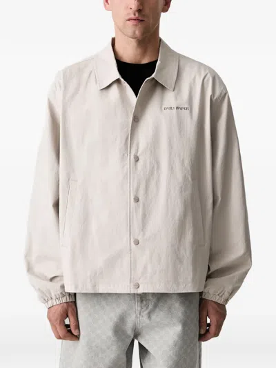 Daily Paper Logo-embroidered Coach Jacket In Neutral